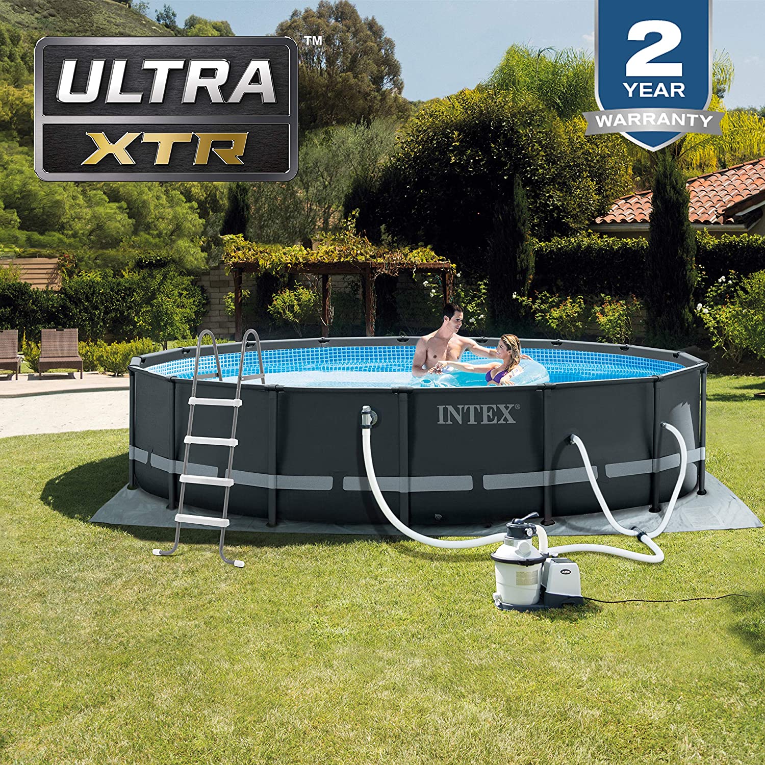 Intex 26325EH Ultra XTR Pool Set, 16ft X 48in, Grey
