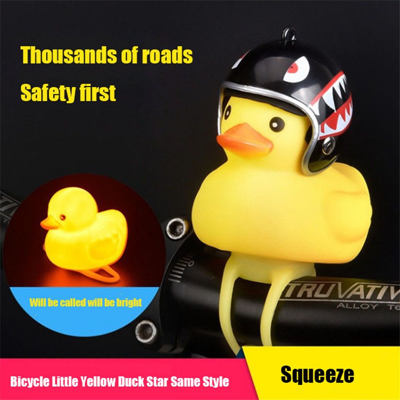 Cycling Lights Horn mall Yellow Bike Duck Bicycle bell Luminous/Normal Airscrew Helmet Duck Ducky Dicycle Wind Motor Riding