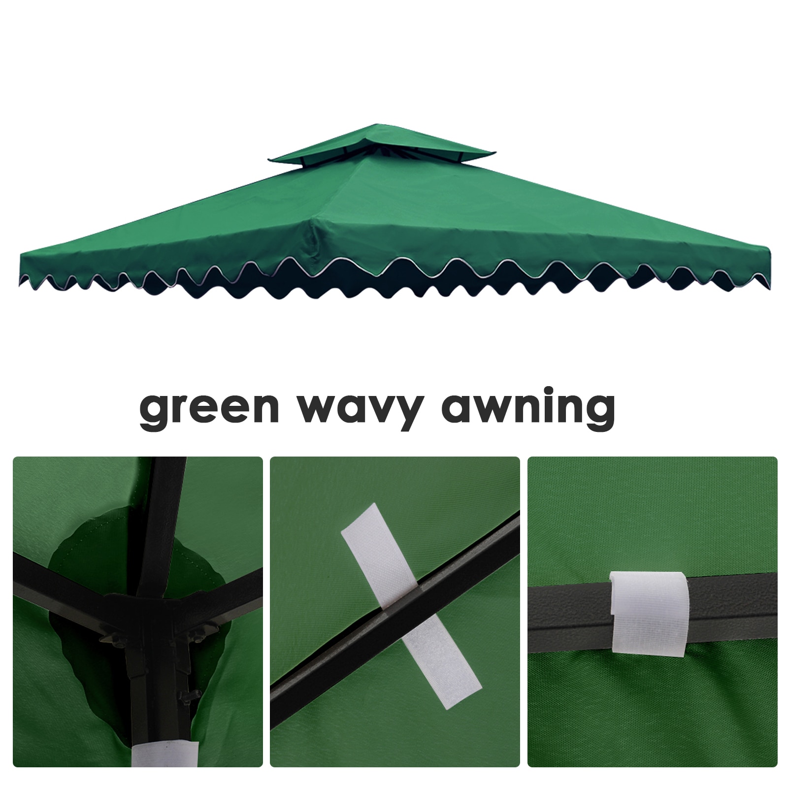 3*3m Gazebos Tent Top, Outdoor UV Protection Sunscreen Tent Top, Can Be Used For Garden Patio Patio Wedding Outdoor Events