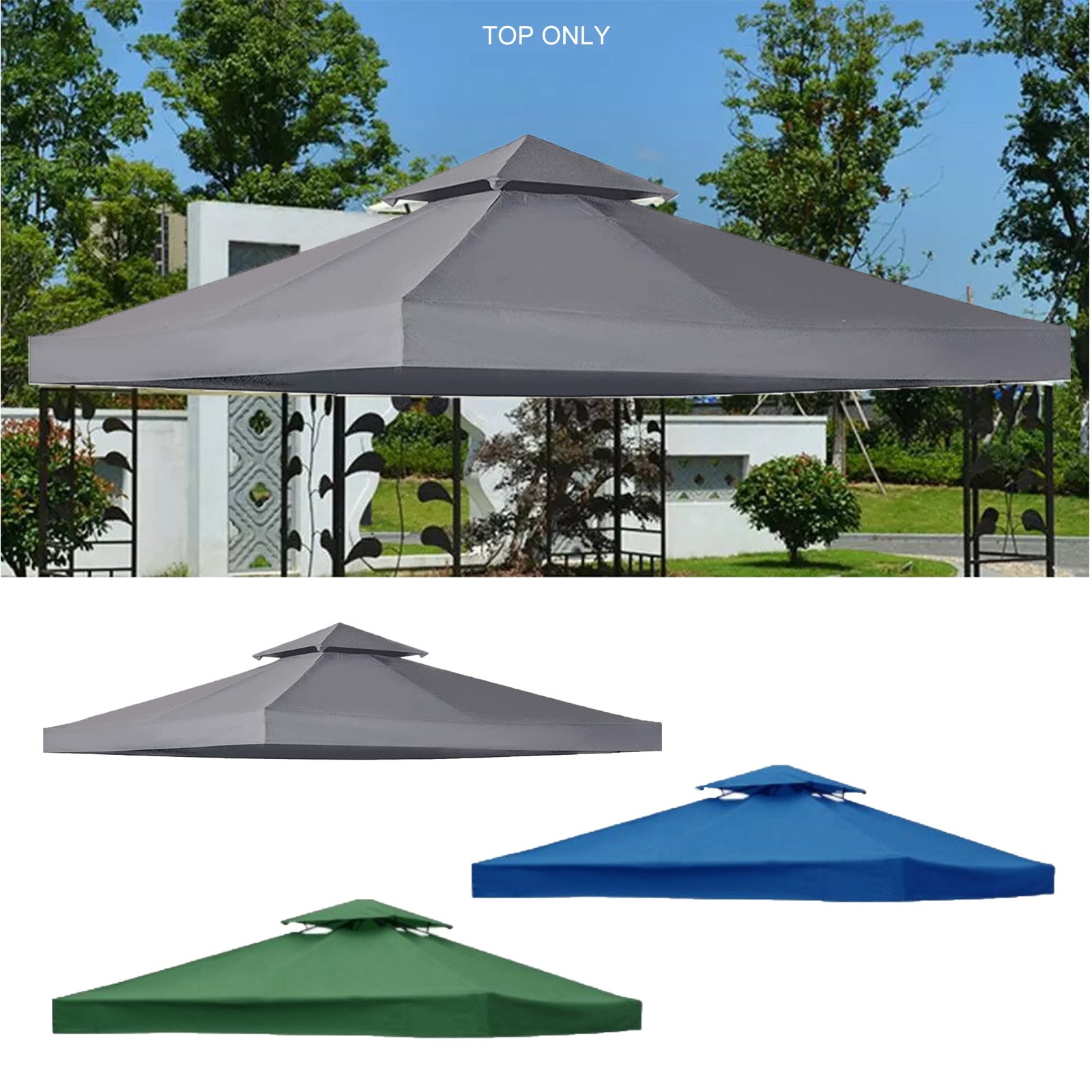 3*3m Gazebos Tent Top Outdoor UV Protection Sunscreen Tent Top Can Be Used For Garden Patio Patio Wedding Outdoor Events