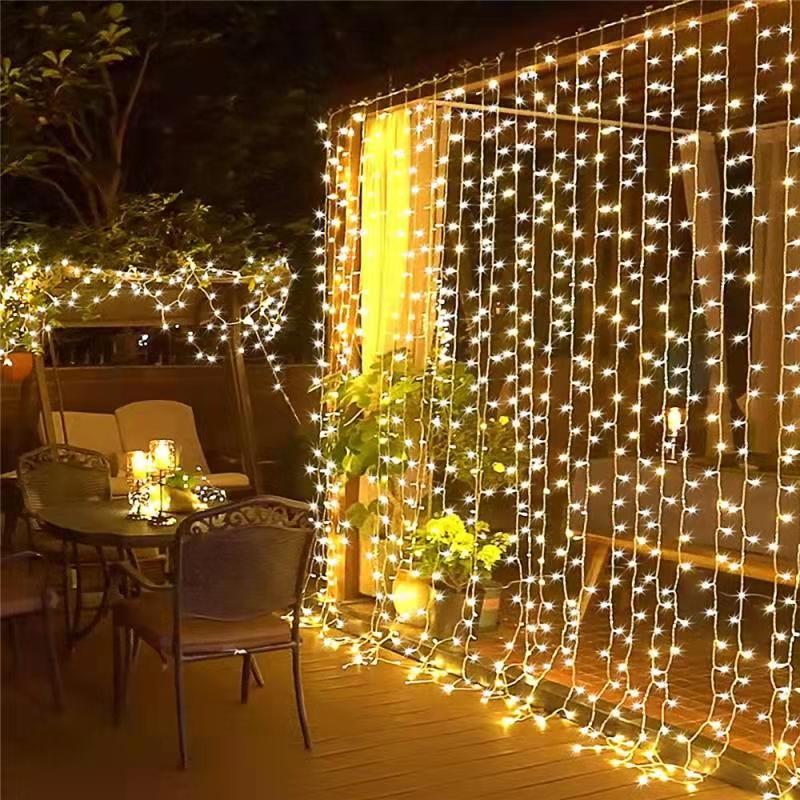 Outdoor Street Garland Waterproof Connecter Icicle Led Lights Decors for Room Yard Eaves Roof Corridor Porch Gazebo Wedding Chri