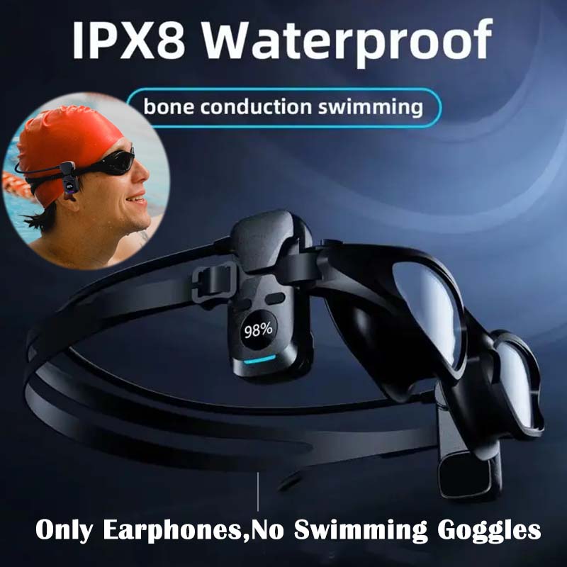 Bone Conduction Headphone IPX8 Waterproof Swimming Headset with Mic Wireless Bluetooth Earphones Mp3 Music Player Hifi 8G Memory