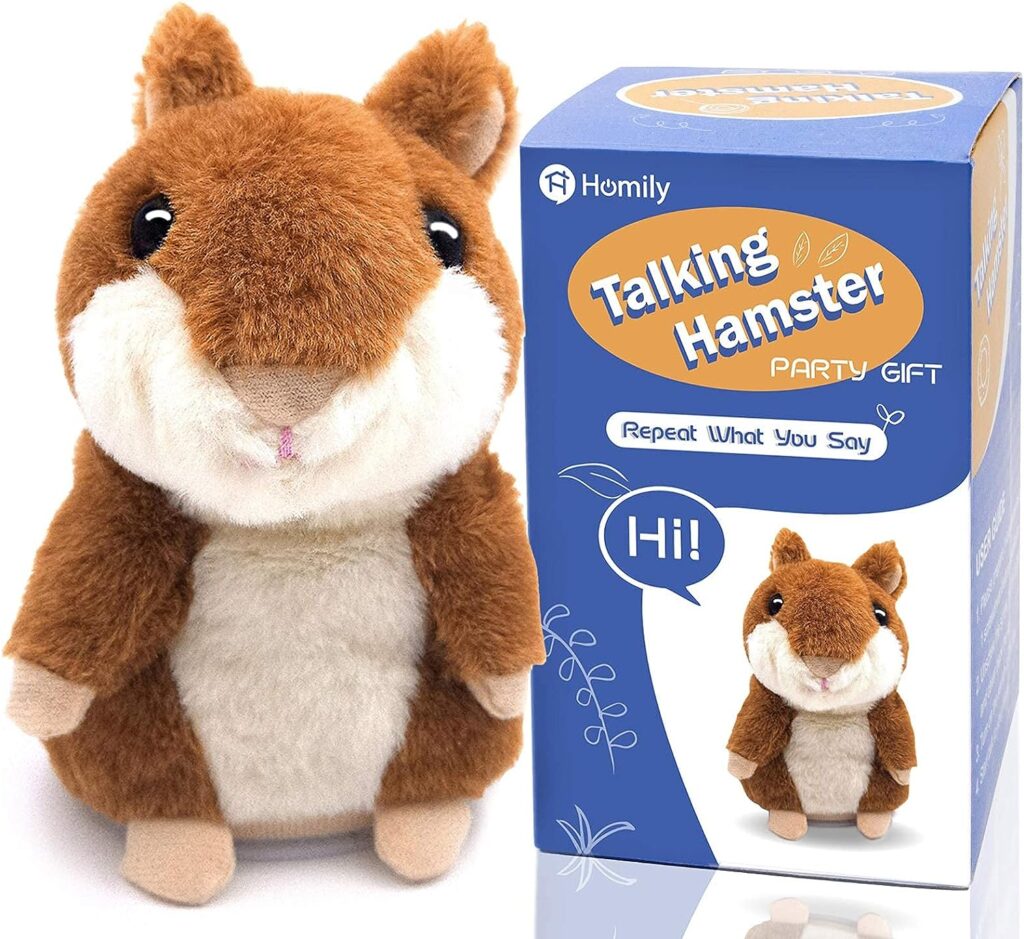 Homily Talking Hamster, Repeats What You Say Plush Animal Toy Electronic Hamster Mouse for Boys, Girls  Baby Gift
