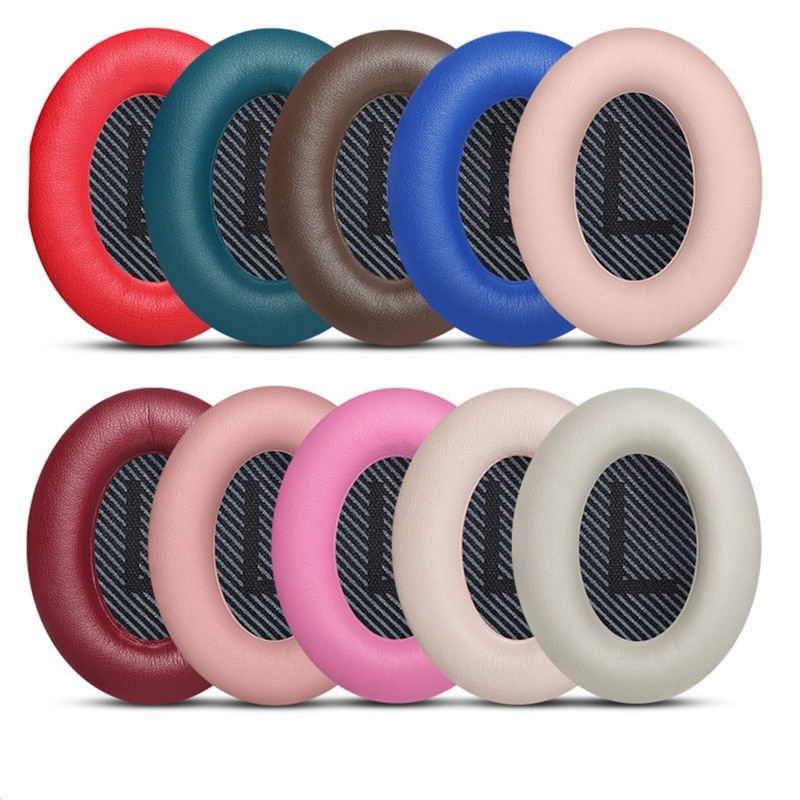 1 Pair Earpads Earphone Cushion Ear Pads Cover Earmuff Protein Leather Ear Muffs for Bose QuietComfort 45 QC45/QC35 Headphone