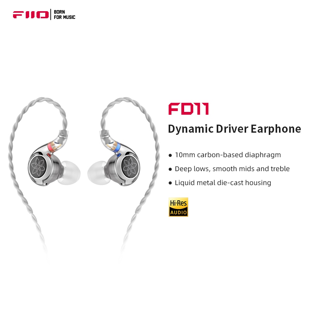 FiiO FD11 Earphones High performance Dynamic Driver IEMs Earbuds with 0.78mm Detachable Cable