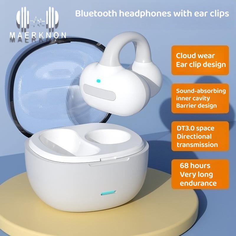NEW TWS Bone Conduction Headset Ear Clip Bluetooth Headphones HiFi Stereo Music Earbuds Noise Reduction Sports Wireless Earphone
