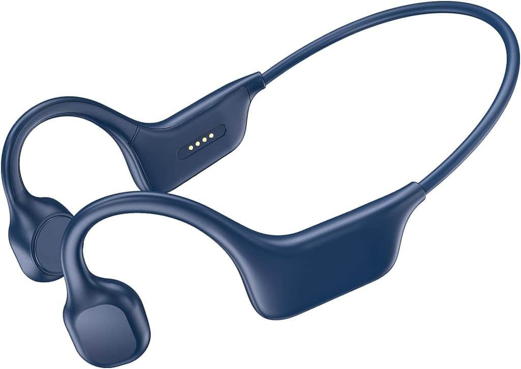 Panadia Bone Conduction Headphones, Open Ear Bluetooth Headphones with Built-in Mic, IPX7 Waterproof Wireless Sport Headset for Running Workout Gym (Dark Blue)