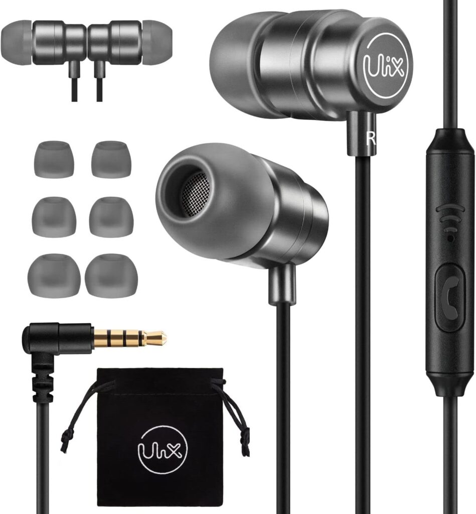 UliX Rider Wired Earbuds in-Ear Headphones, Earphones with Microphone, 5 Years Warranty, with Anti-Tangle, Reinforced Cable, 48 Ω Driver, Intense Bass, Ear Buds Phones for iPhone, iPad, Samsung
