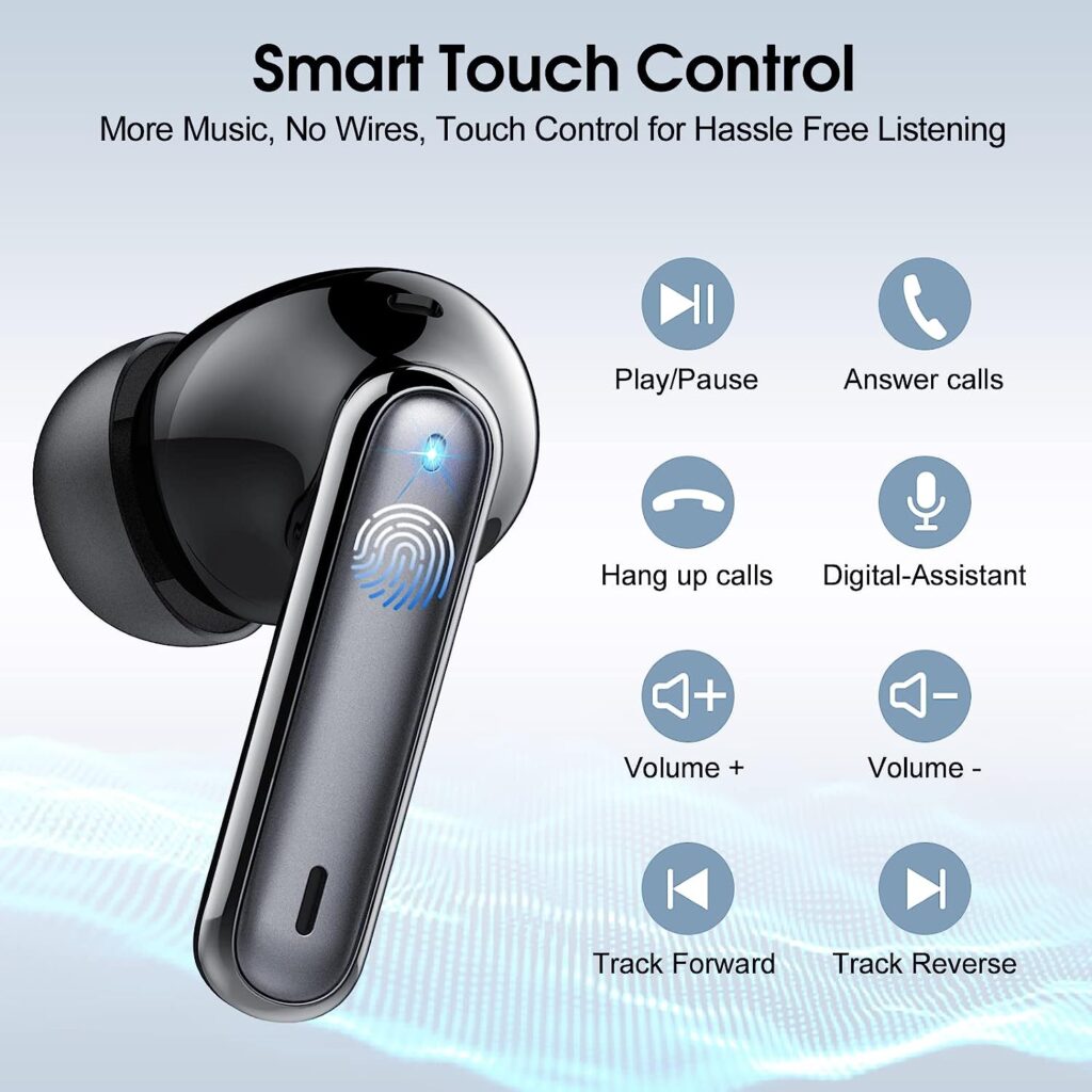 Wireless Earbuds, 2023 Bluetooth 5.3 Headphones HiFi Stereo, 40H Playtime in-Ear Earbud, Bluetooth Earbuds with LED Power Display, IP7 Waterproof Wireless Earphones Sport Headset for Android iOS