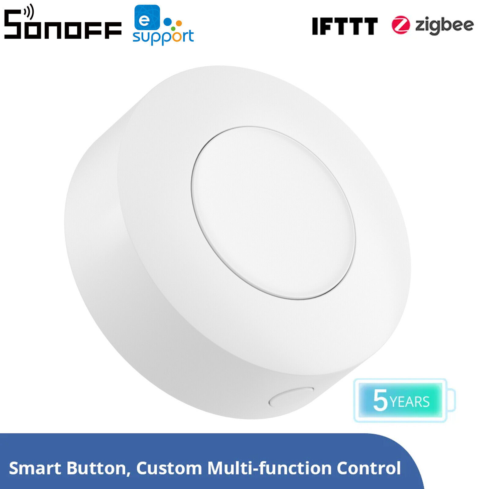 1-2 Pack SONOFF Zigbee Wireless Switch SNZB-01P Smart Light Switch Voice Control