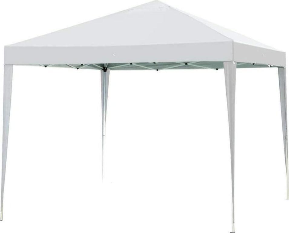 10' x 10' Canopy Tent Gazebo with Dressed Legs White Frame Material Alloy Steel