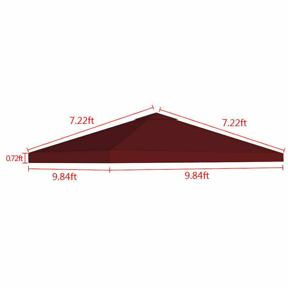 10'x10' Gazebo Canopy Top Replacement 1/2 Tier Patio Outdoor Sunshade Cover UV30