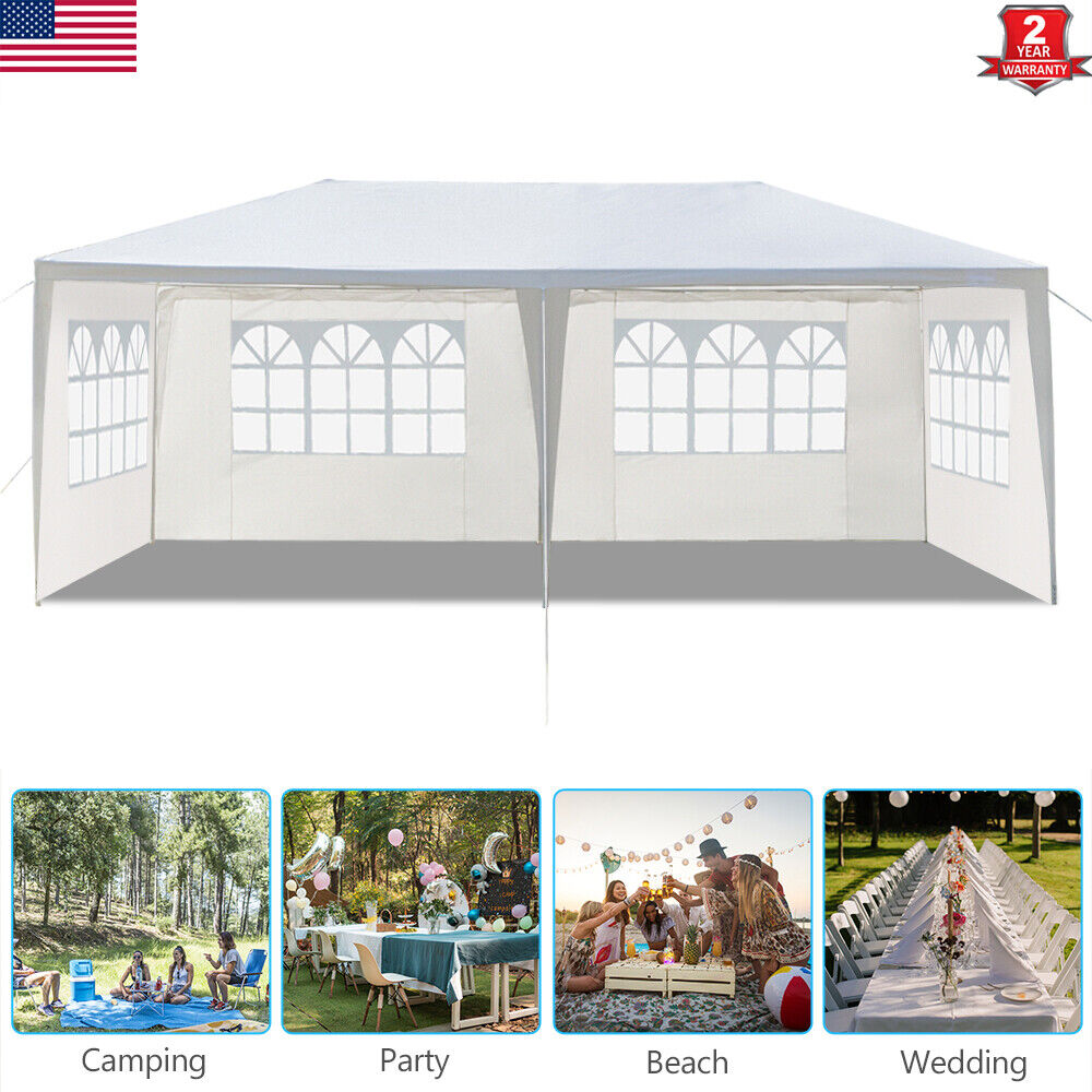 10x20' Party Wedding Tent Gazebo Canopy Event Outdoor w/4 Removable Sidewall New
