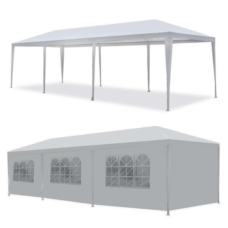 10'x30' Outdoor Canopy Tent Party Wedding Tent Pavilion 8 Removable Walls White