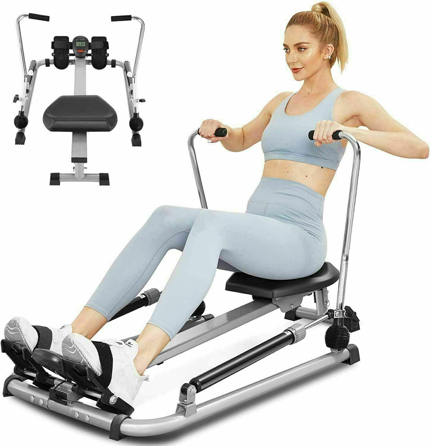 12 Levels Magnetic Row Rowing Machine Rower Cardio Home Gym Exercise Equipment.