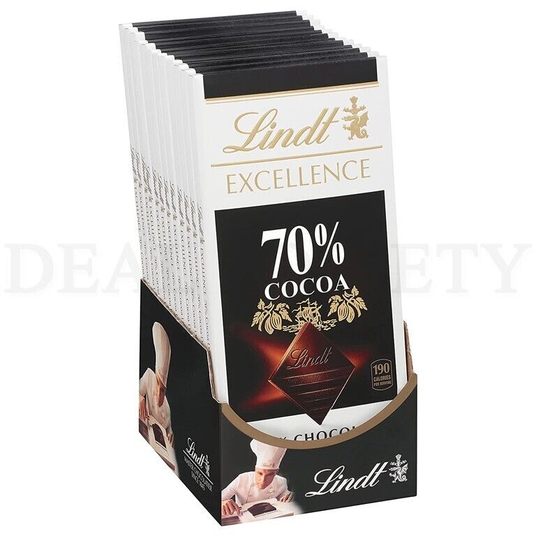12 Pack - Lindt EXCELLENCE 70% Cocoa Dark Chocolate Bars 3.5 oz.