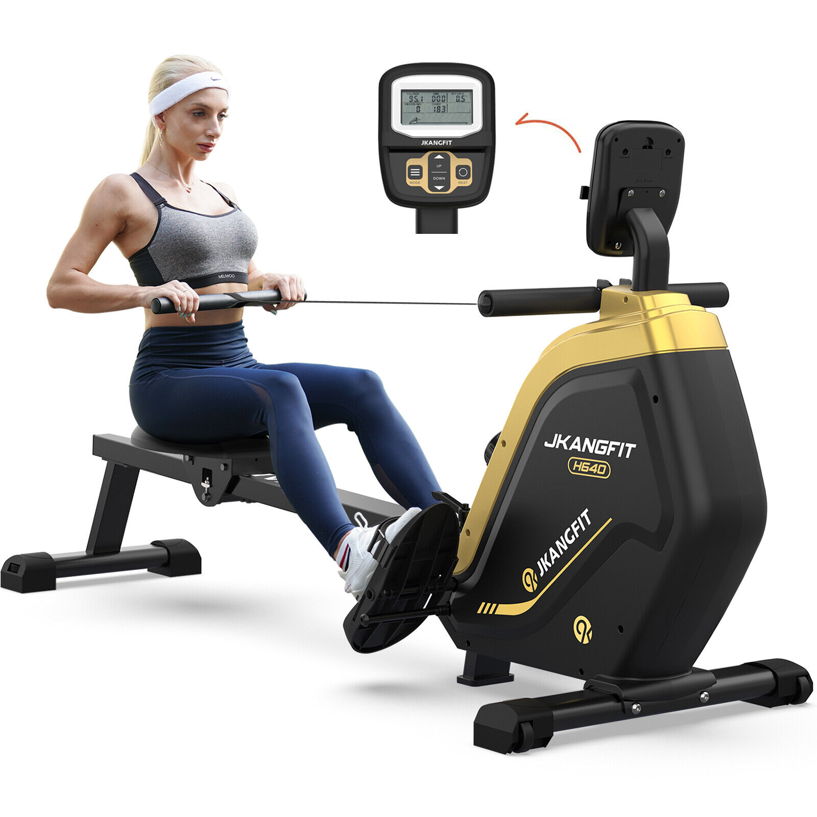 16 Levels Magnetic Row Rowing Machine Rower Cardio Home Gym Exercise Equipment