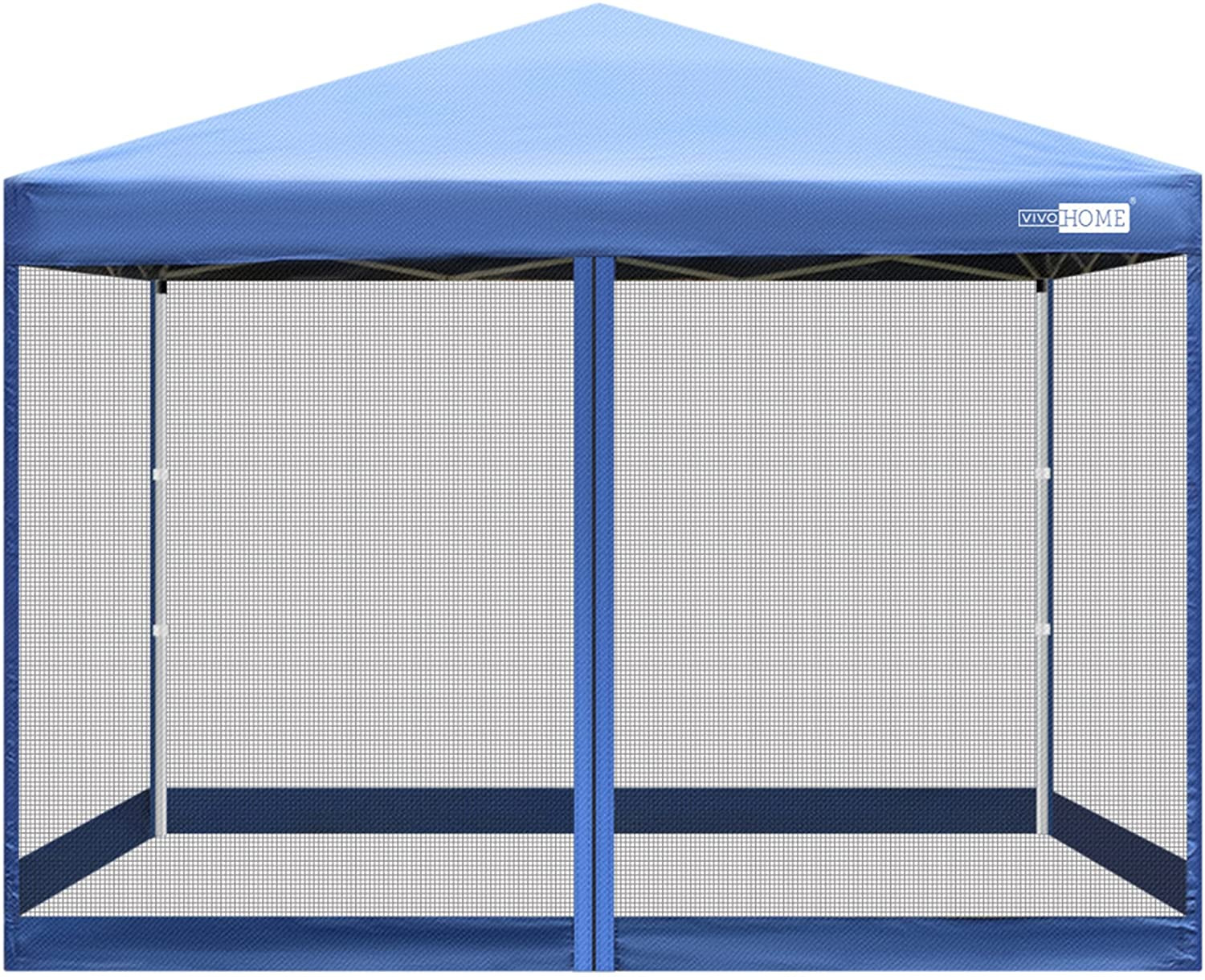 210D Oxford Outdoor Easy Pop up Canopy Screen Party Tent with Mesh Side Walls (8