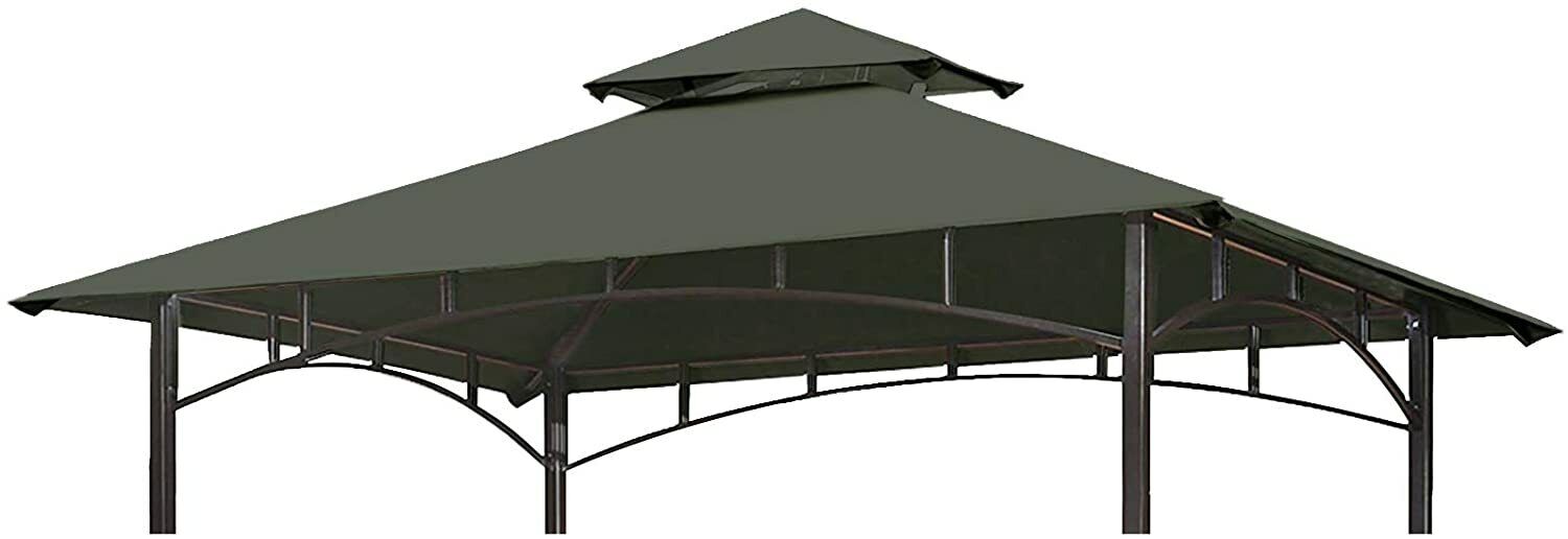 5FT x 8FT Double Tiered Replacement Canopy Grill BBQ Gazebo Roof Top Gazebo Roof