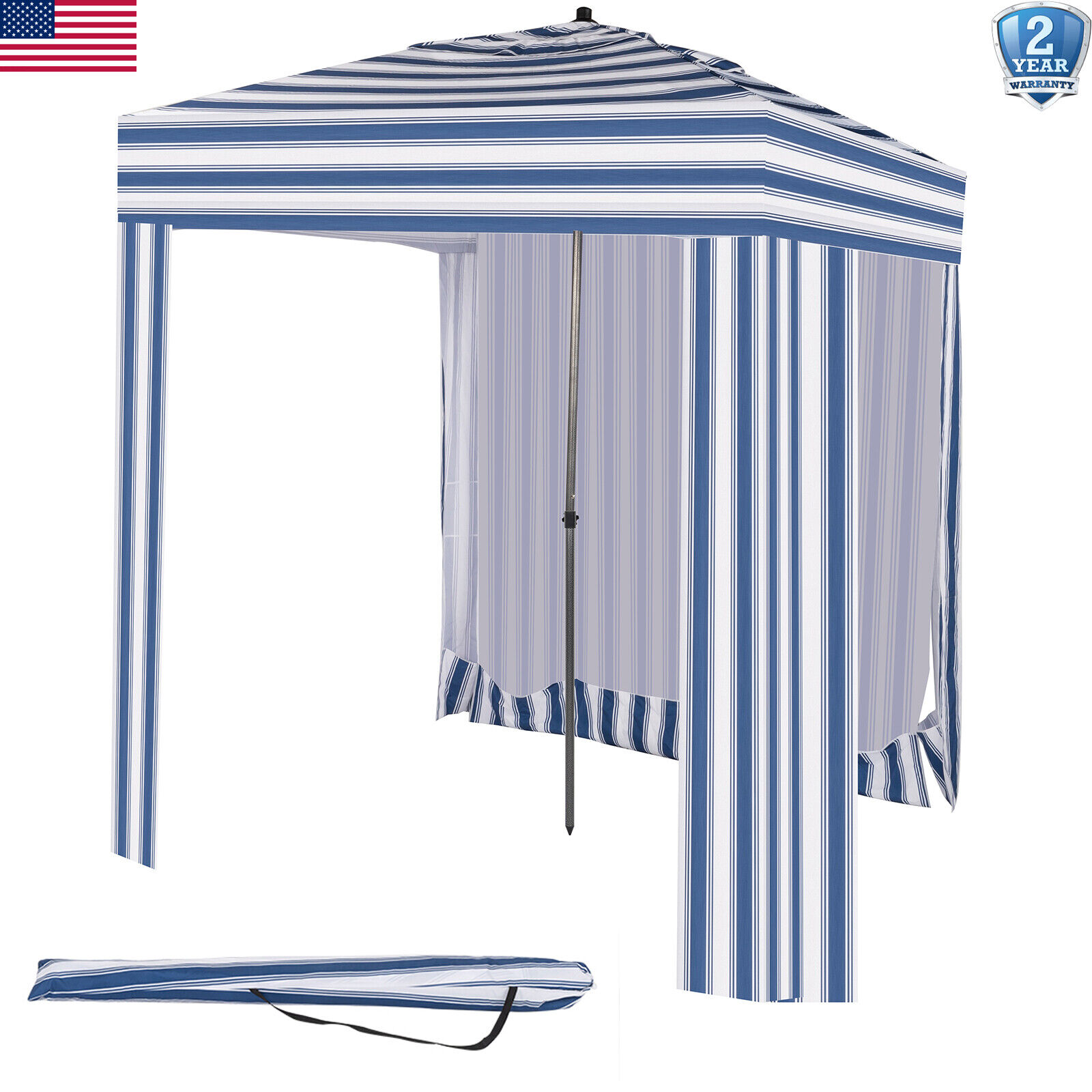 6x6ft Beach Tent Shelter Portable Outdoor Garden Sun Shade Canopy Awning+Sandbag