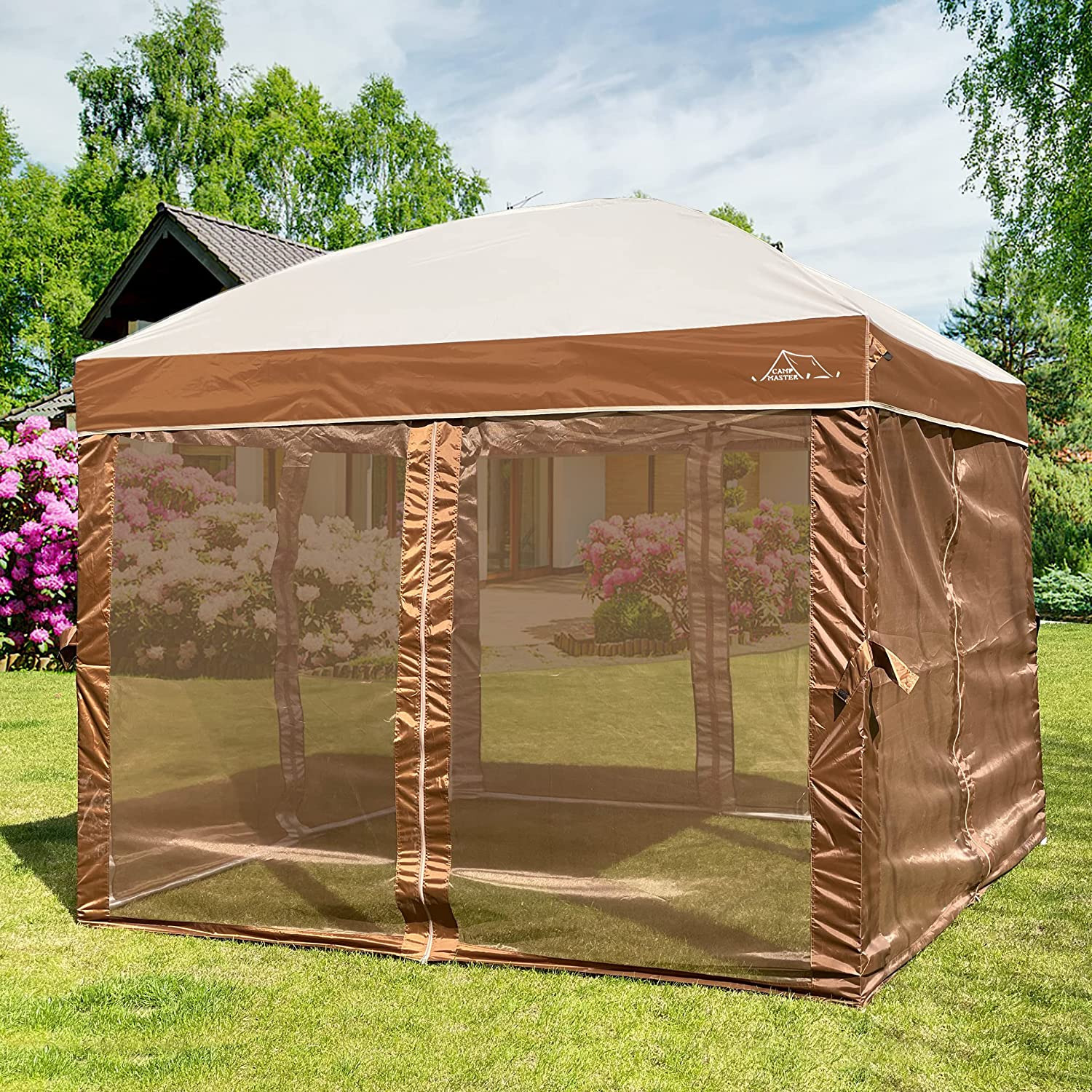 Camp Master Canopy Tent with Mosquito Netting, Outdoor 10X10 Pop-Up Dome Canopy,