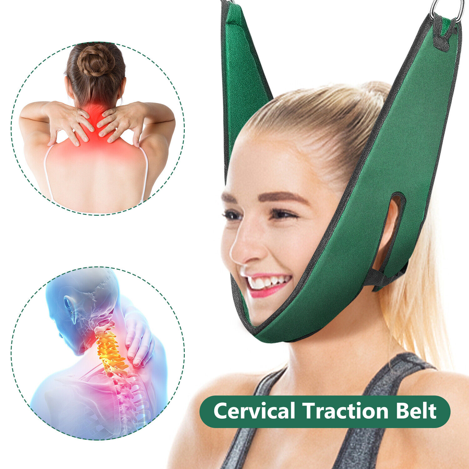 Cervical Neck Traction Device Neck Stretcher Pain Relief over Door Stretch Brace