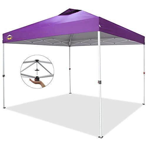 CROWN SHADES 10x10 Pop Up Canopy Patented One Push Tent Canopy Newly Designed...