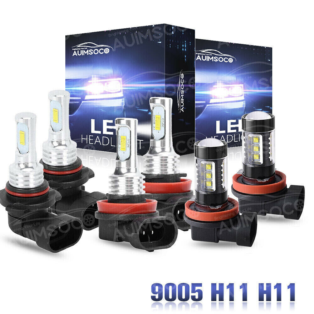 For Lexus RX350 2010-2015 LED Headlight Kit High Low Beam Fog Light Bulbs 6000K