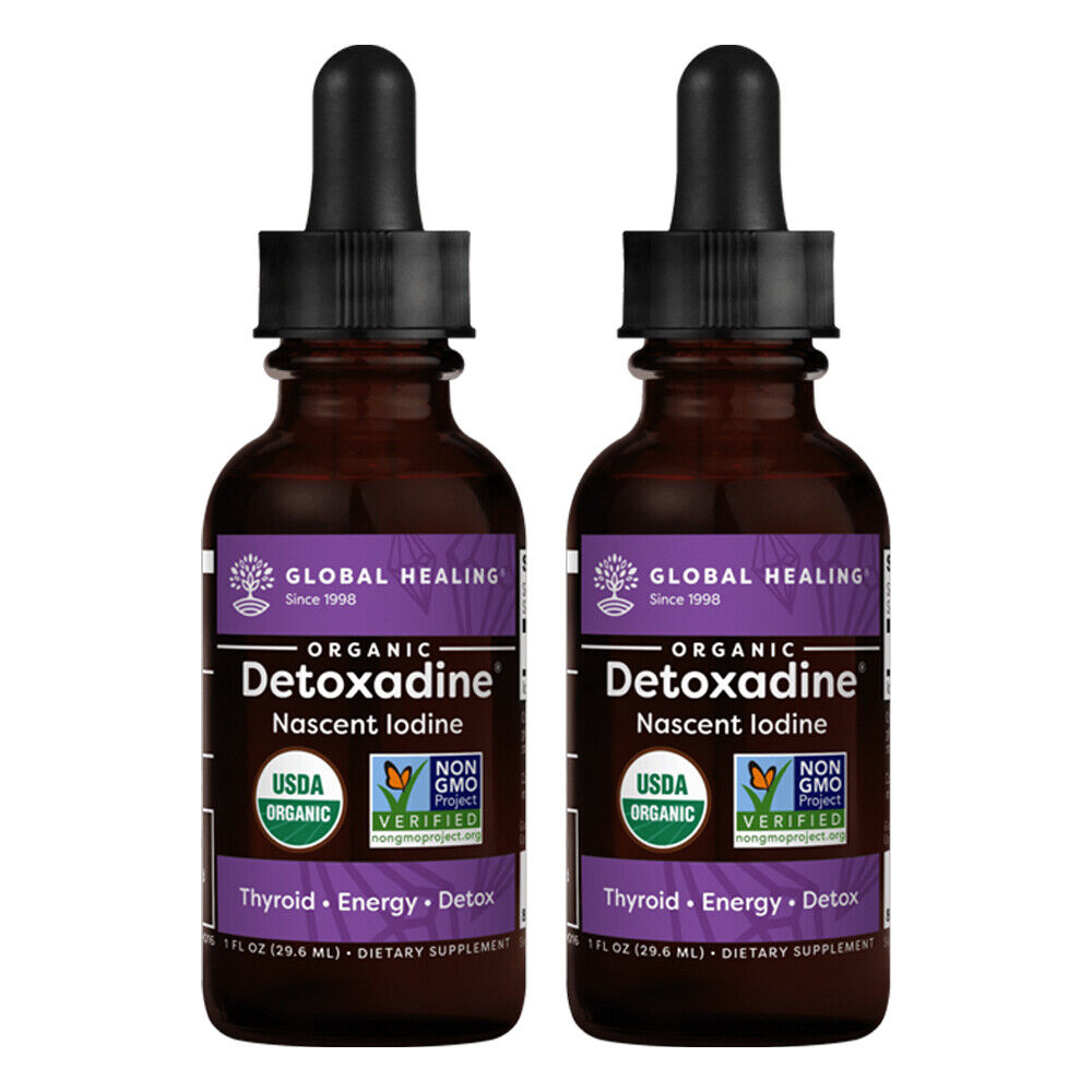 Global Healing Detoxadine, Organic Nascent Iodine Supplement 1950 mcg (2-Pack)