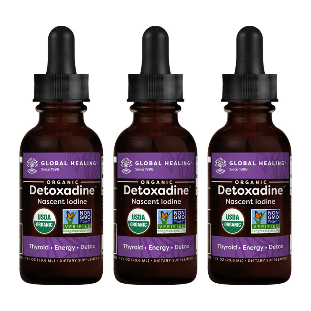 Global Healing Detoxadine, Organic Nascent Iodine Supplement, 1950 mcg (3-Pack)
