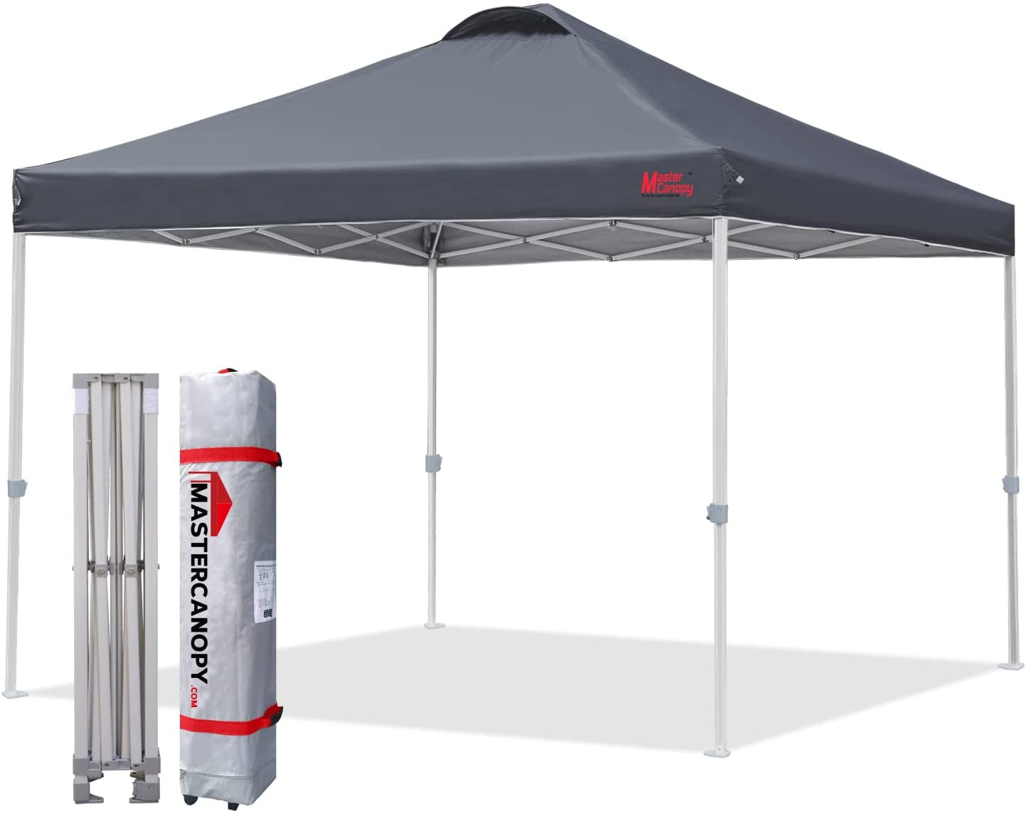 MASTERCANOPY Durable Ez Pop-up Canopy Tent with Roller Bag 12x12 Dark Gray