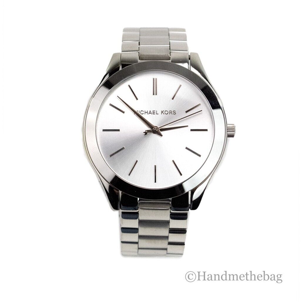 Michael Kors (MK3178) Slim Runway Mono Silver-Toned Stainless Steel Wrist Watch