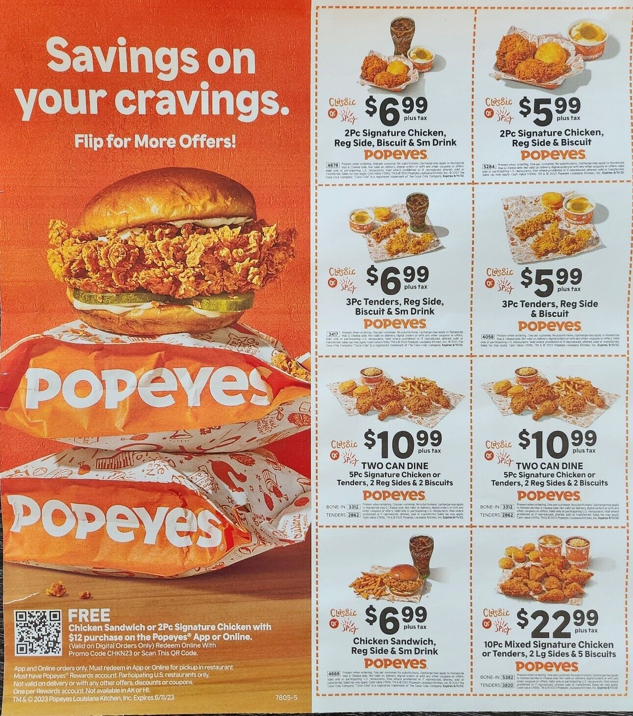 Popeyes 16 coupons Exp. 06/11/2023
