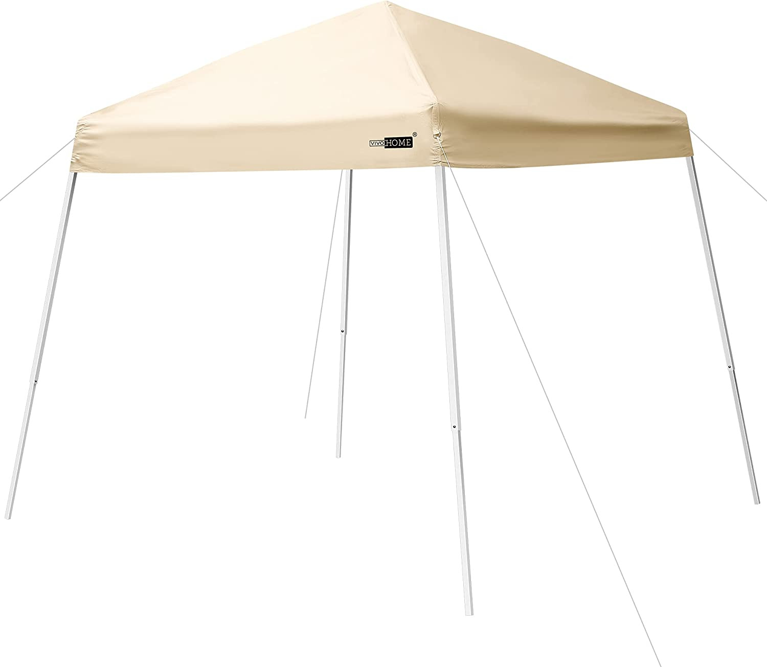 Slant Leg Outdoor Easy Pop up Canopy Party Tent Beige 8 X 8 Feet