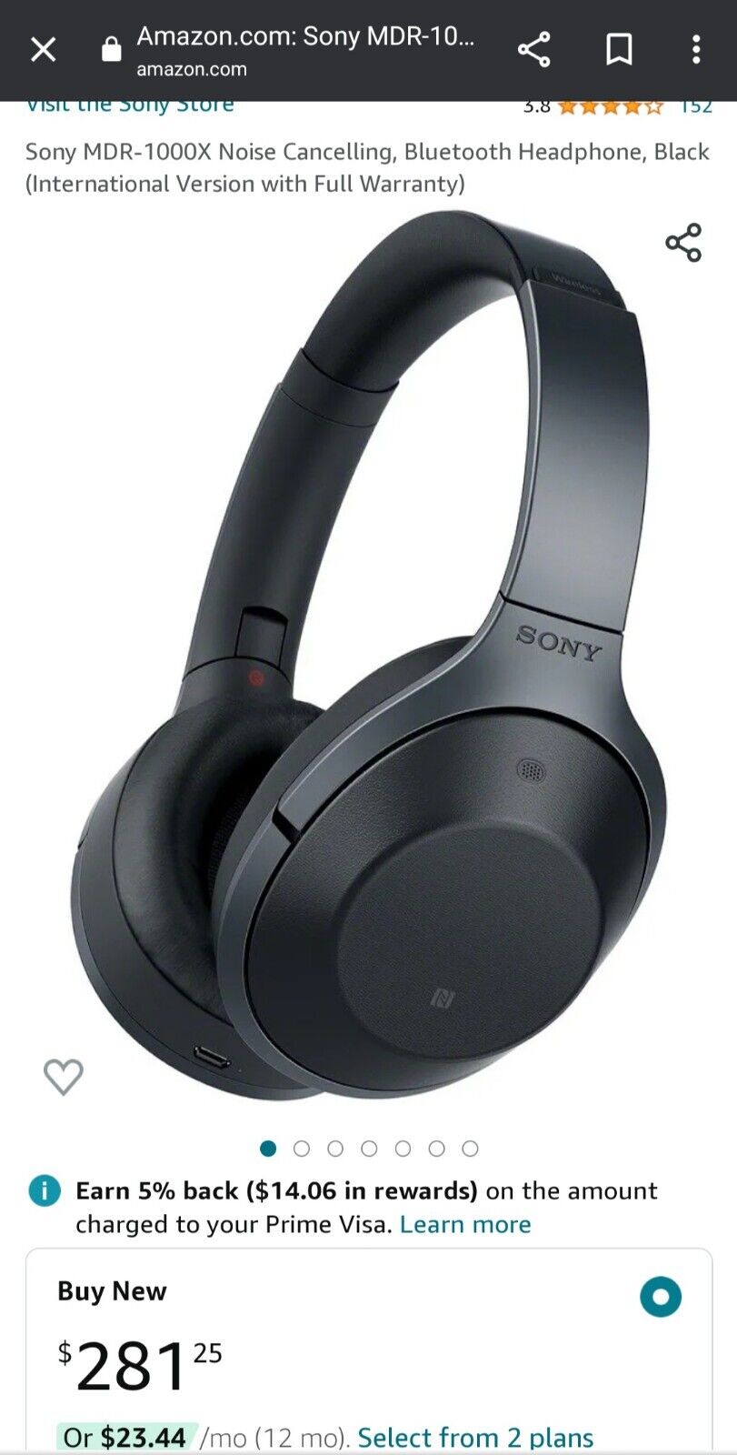 Sony 1000X Headband Headphones - Black