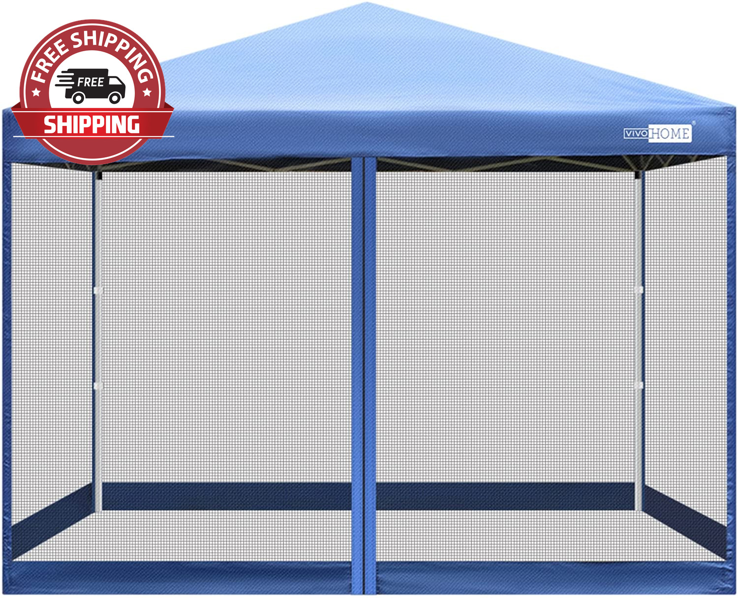 VIVOHOME 210D Oxford Outdoor Easy Pop up Canopy Screen Party Tent with Mesh Side