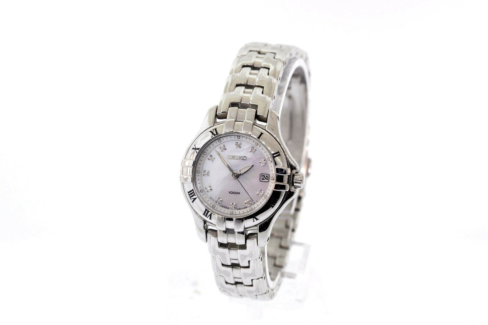 Women's Seiko SXDA31 Excelsior Stainless with Diamond Mother Of Pearl Dial Watch