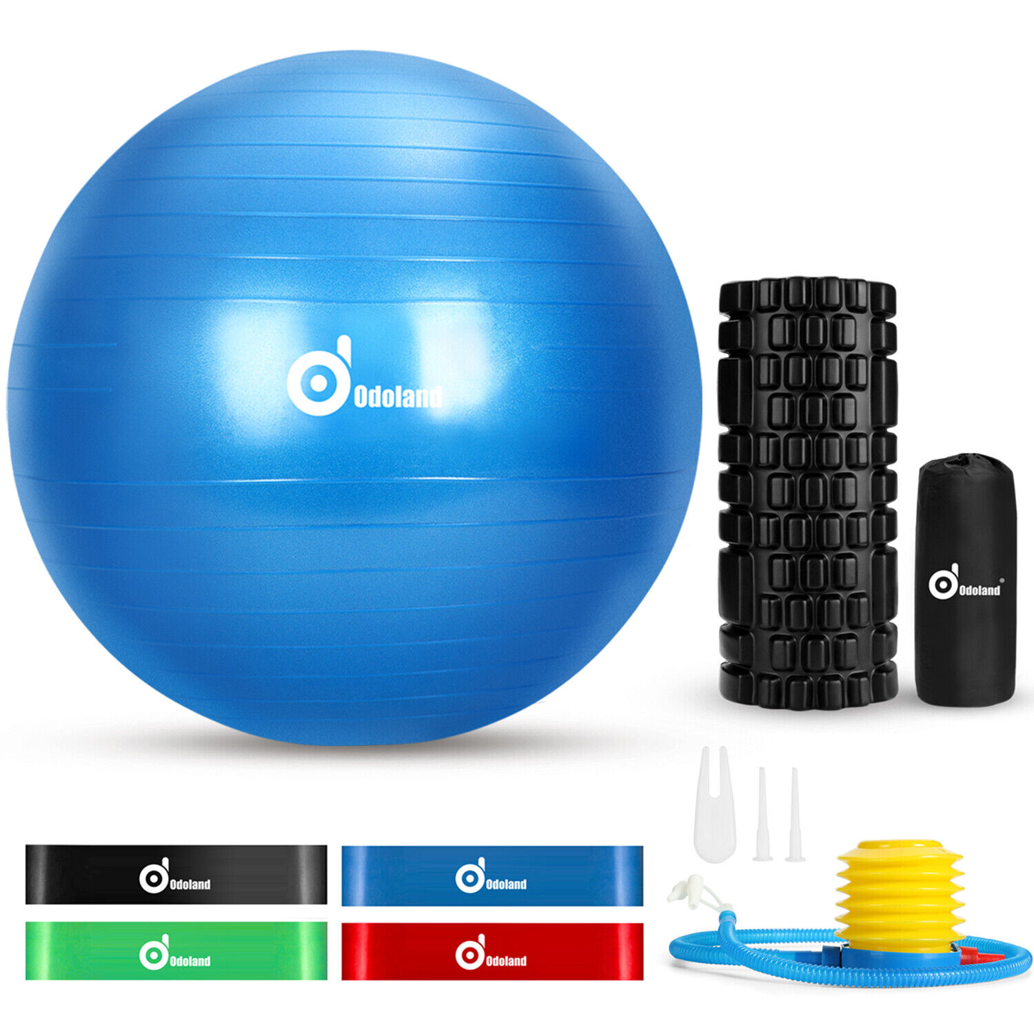 Home Fitness Kit Yoga Ball Foam Roller Resistance Band Loop Training Gym Pilates
