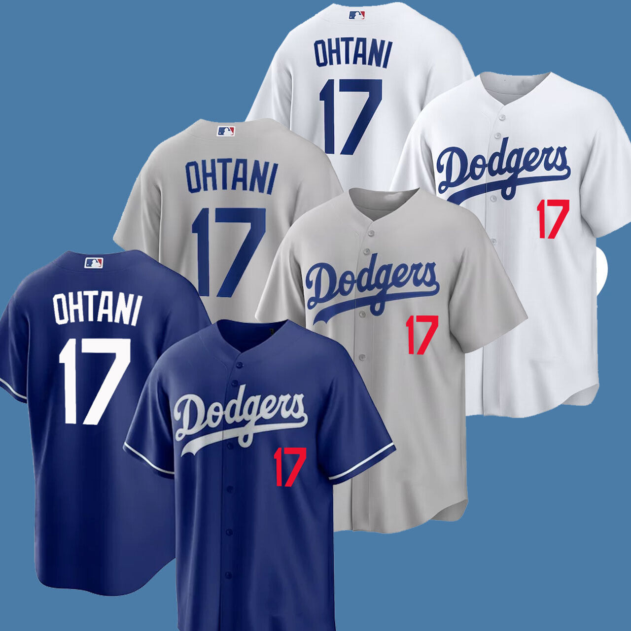 SALE!!! Shohei Ohtani #17 Los Angeles Dodgers Name & Number Baseball Shirt