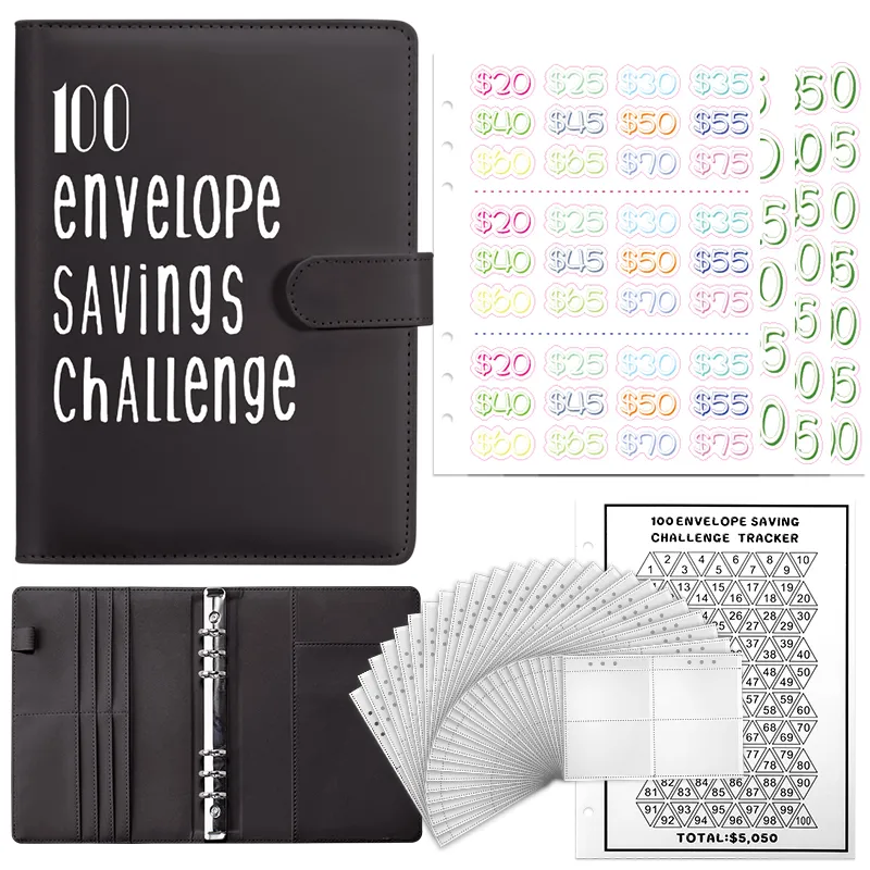 100 Envelopes Money Saving Money Challenge Budget Binde with Cash Envelopes for Budget Planner Easy and Fun Way to Save $5,050