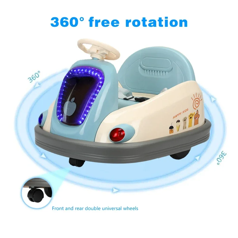 2023 New Smart Bluetooth Music Light Kids electric Bumper car & indoor and outdoor Electric kids Ride On Car 360 Spin Bumper Car
