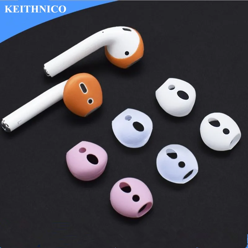4 Pairs Silicon Ear Tips Covers Replacement for AirPods Anti Slip Soft Ear Buds for AirPods 1 2 or EarPods Headphones Earbuds