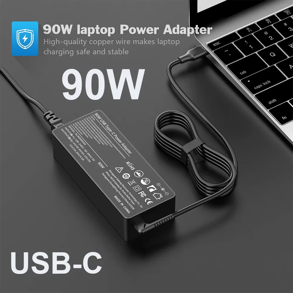 90W 20V USB-C AC Charger Laptop Adapter For HP Spectre x360 Dell TDK33 TDK33 Lenovo ThinkPad T480 T480s T580 T580s IdeaPad Yoga
