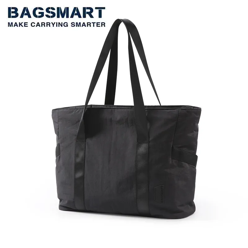 BAGSMART Women Tote Bag Lightweight Shoulder Bag With Yoga Mat Buckle for Gym Work School Large Capacity Handbag Sports Bags