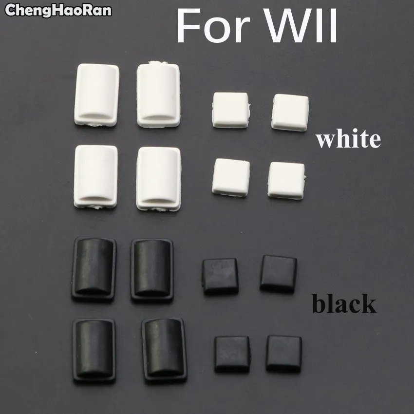 ChengHaoRan For WII rubber pad White Black Silicon Screw Rubber Feet Cover Set for WII Console