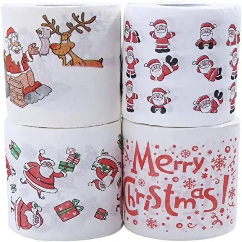 Christmas Toilet Roll Paper Home Santa Claus Bath Toilet Roll Paper Christmas Supplies Xmas Tissue Roll Home New Year Decoration