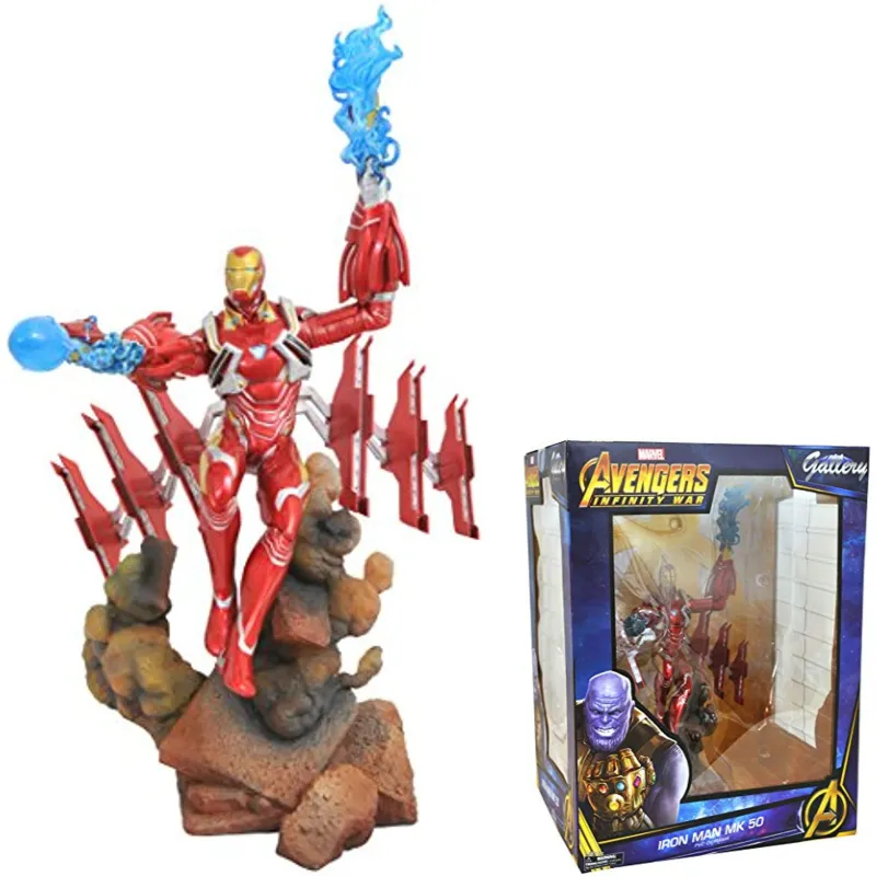 DIAMOND SELECT TOYS Original Gallery Avengers Infinity War Iron Man Mk50 PVC Diorama Figure Is A Holiday Gift for Boys.