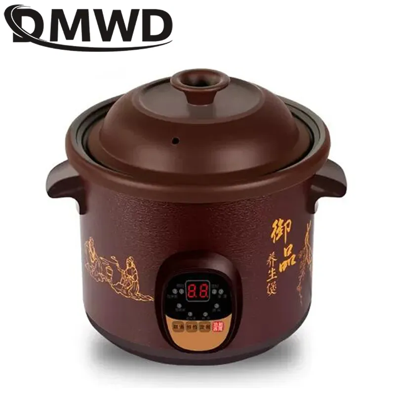 DMWD Smart Slow Cooker Household Steam Stew Multifunction BirdsNest Pregnant Tonic Baby Supplement Nutritious Purple Sand Liner
