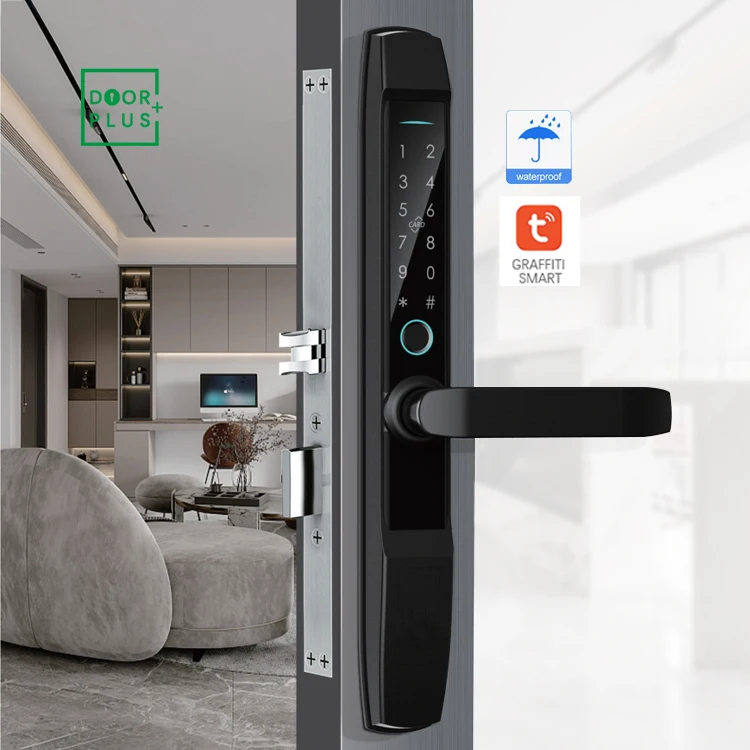 Doorplus Smart Intelligent Fingerprint Lock Slim Smart Deadbolt Lock Wifi Sliding Door Smart Lock