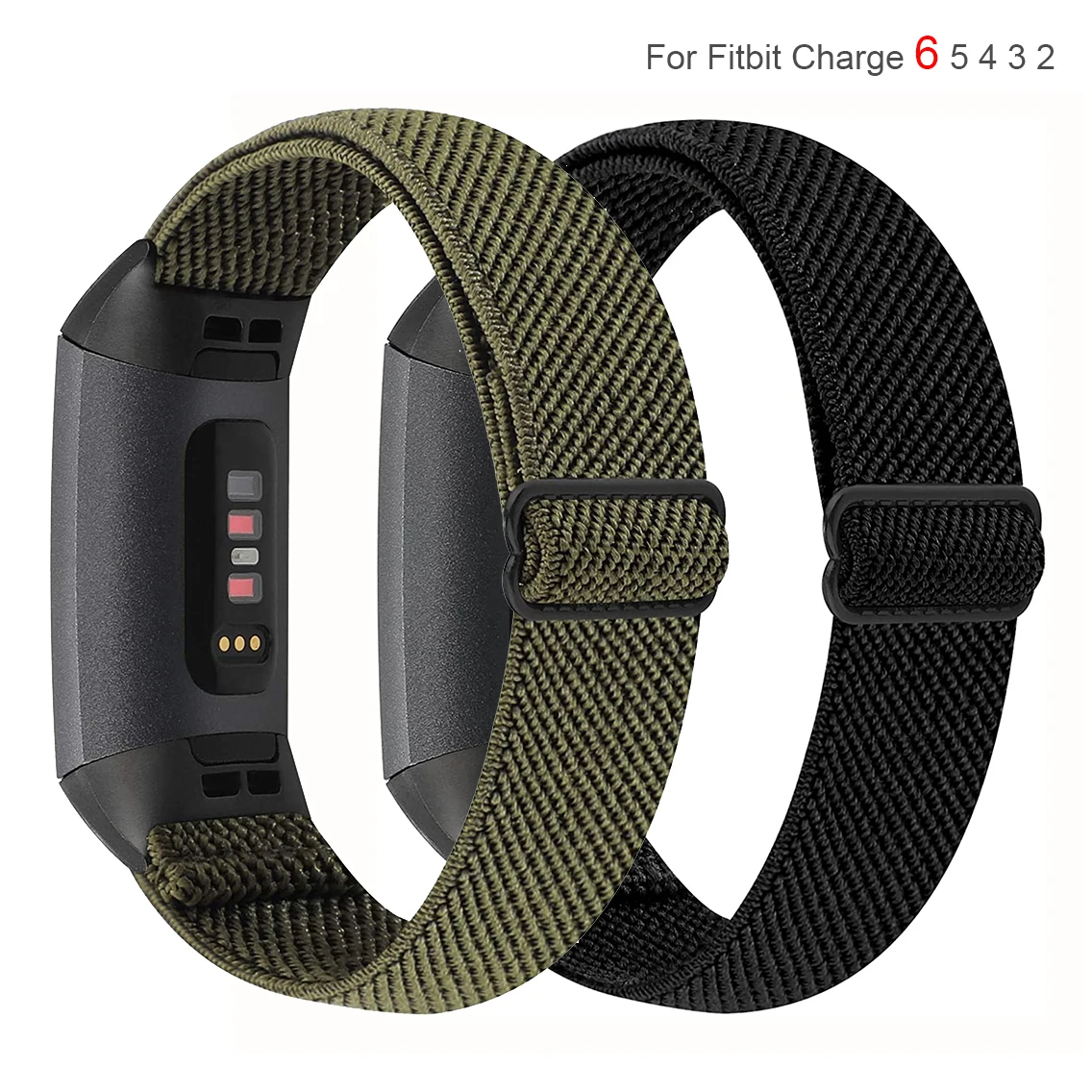 Elastic Nylon Band For Fitbit Charge 6 5 4 3 3 se Women Men Braided Sports Watch Strap Loop For Fitbit Charge 2